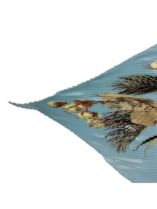 Hermes Scarf Pleated Turbans Des Reines Queen's Turban Blue - Picture 3 of 6